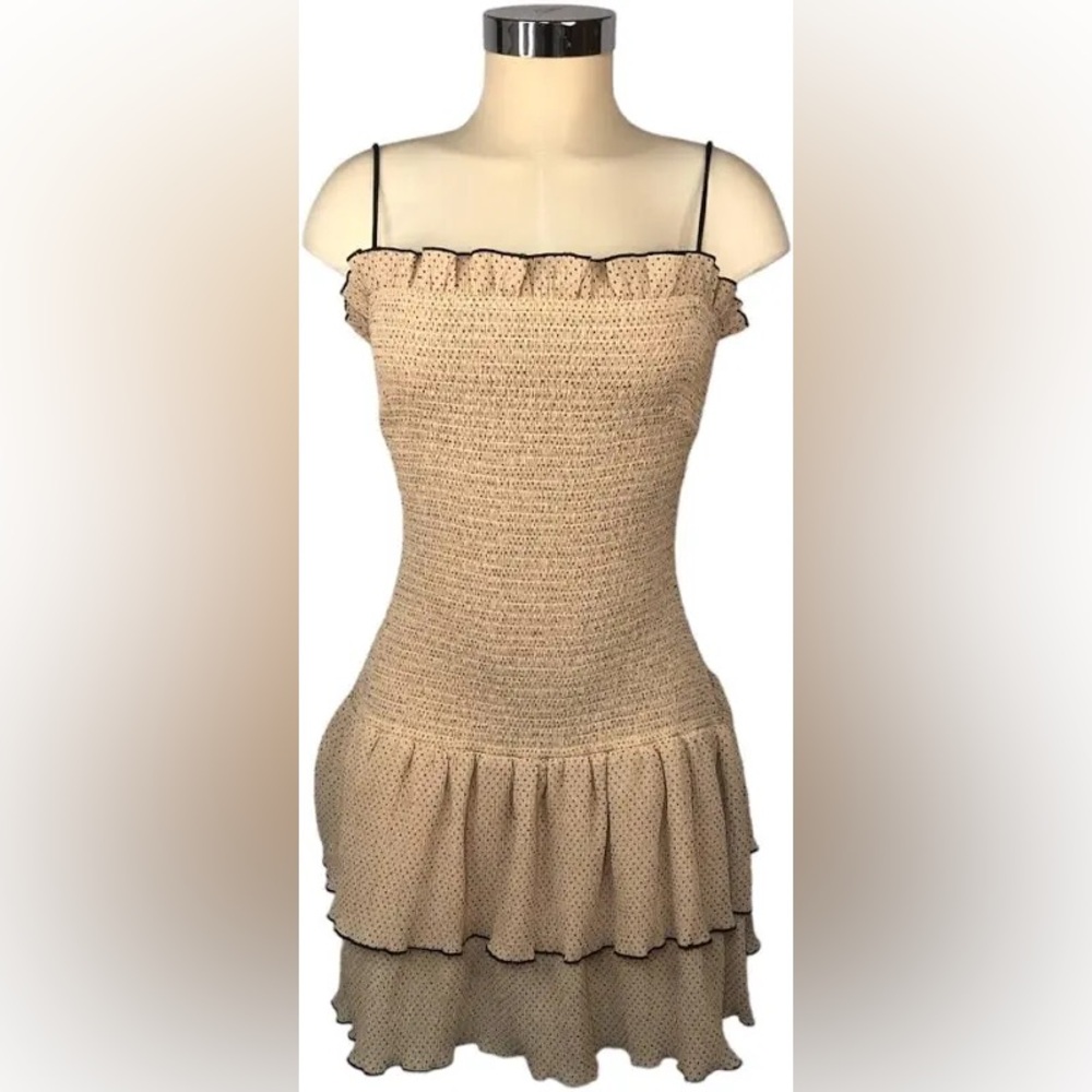 Planet Blue The East Order Beige Polka Dot Dress